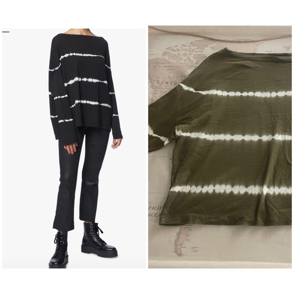 All Saints Rita Long Sleeve Tee Size Small - VERY Oversized Slouch Off Shoulder - Picture 1 of 10